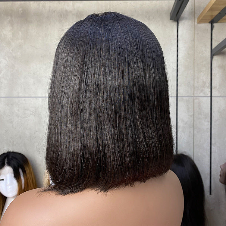 Middle Part Bob Lace Front Wig – Heat Resistant Synthetic Hair for Black Women