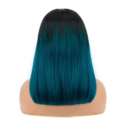 4x4 Lace Closure Bob Wig – Straight Human Hair, Ombre Color