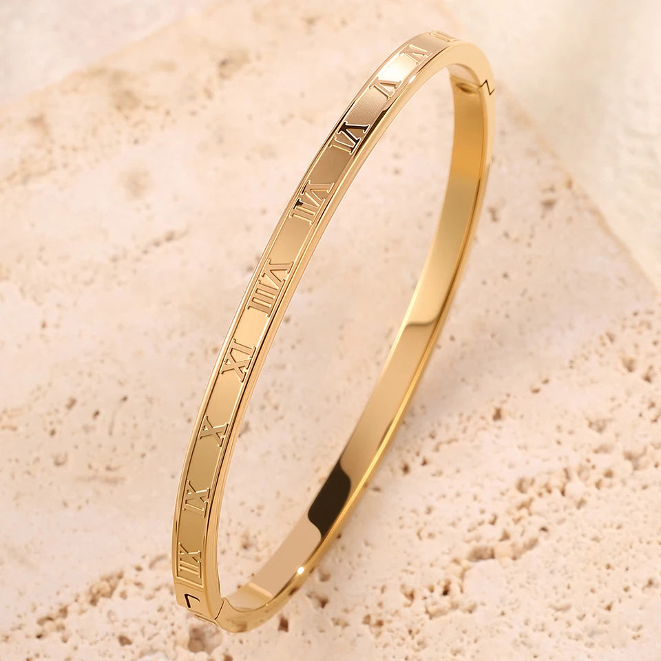 Zirconia Stainless Steel Stackable Bracelet Set – Non-Fading Bangle Gift for Women