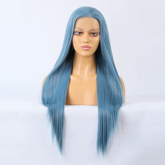 Long Straight Blue Wig – Heat Resistant Synthetic Hair | 22", 24" & 26"