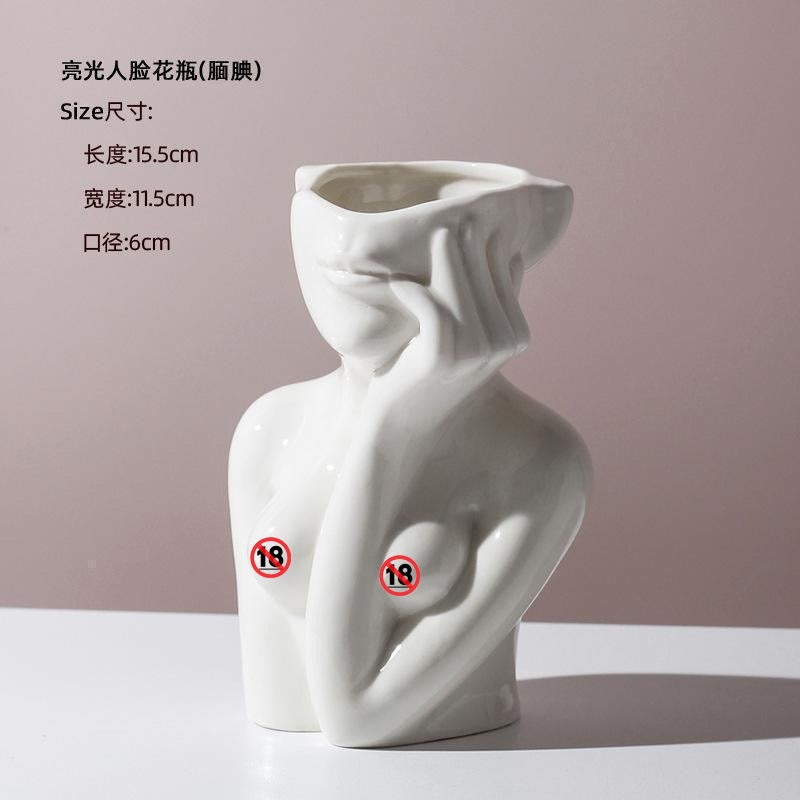 Human Body Ceramic Vase – Nordic Art Home Decoration