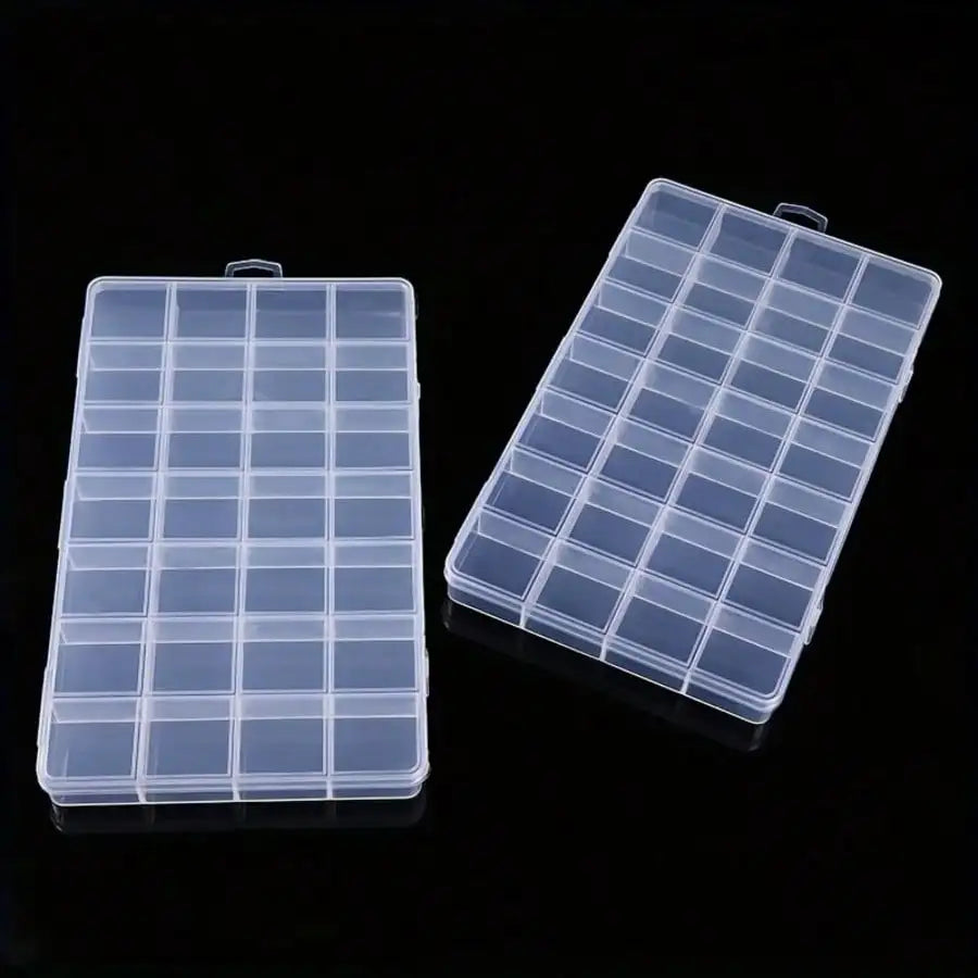 28-Grid Jewelry Storage Case – Plastic Organizer with Removable Dividers