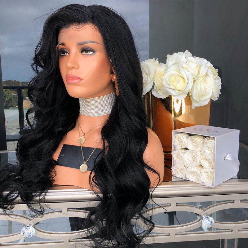 Body Wave Lace Front Wig – Glueless Synthetic Hair, Natural Hairline