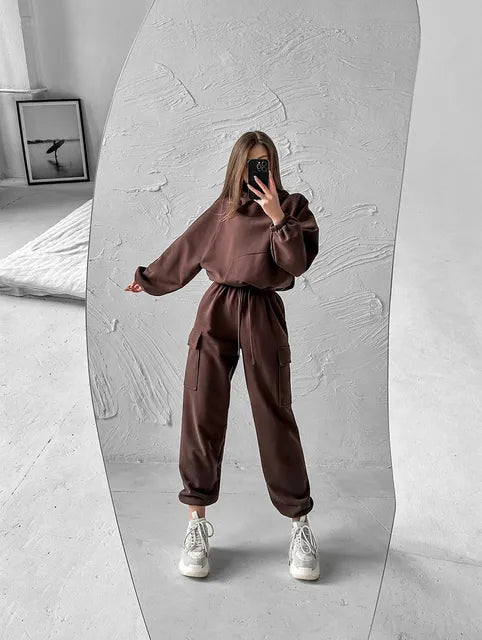 Women's Hoodie & Pants Two-Piece Set – Streetwear Sweatsuit S-XL