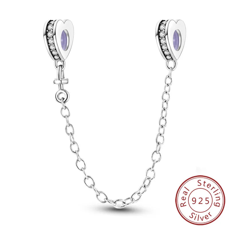 925 Sterling Silver Pink Heart Bow Charm – S925 Bangle Bracelet Bead