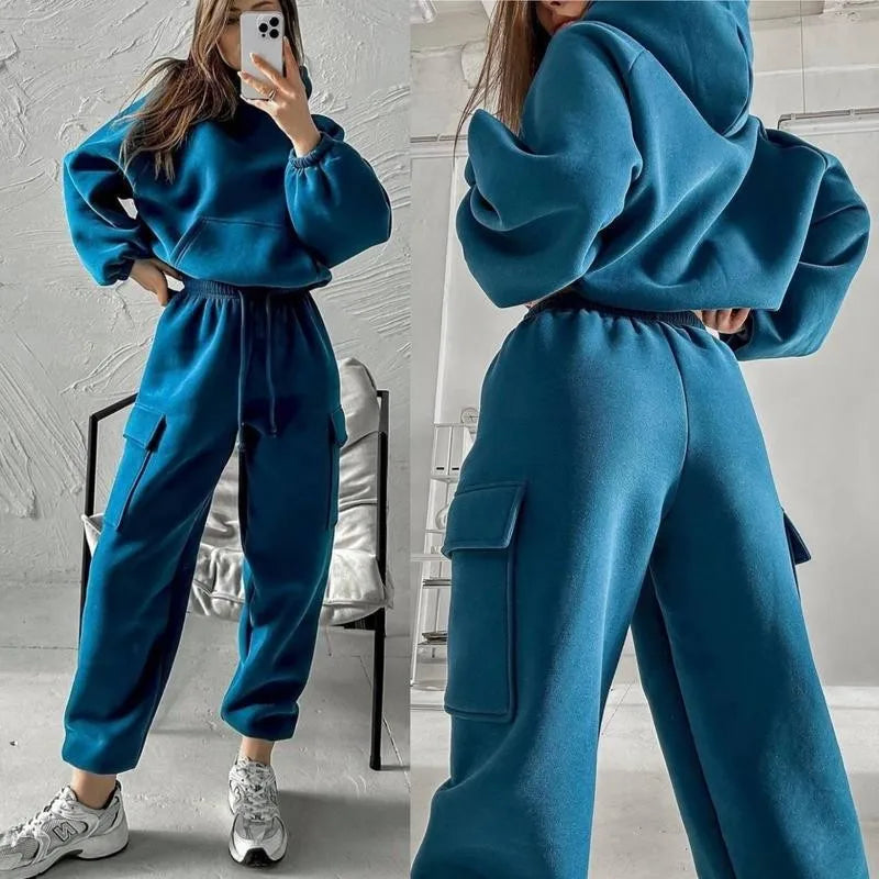 Women's Hoodie & Pants Two-Piece Set – Streetwear Sweatsuit S-XL