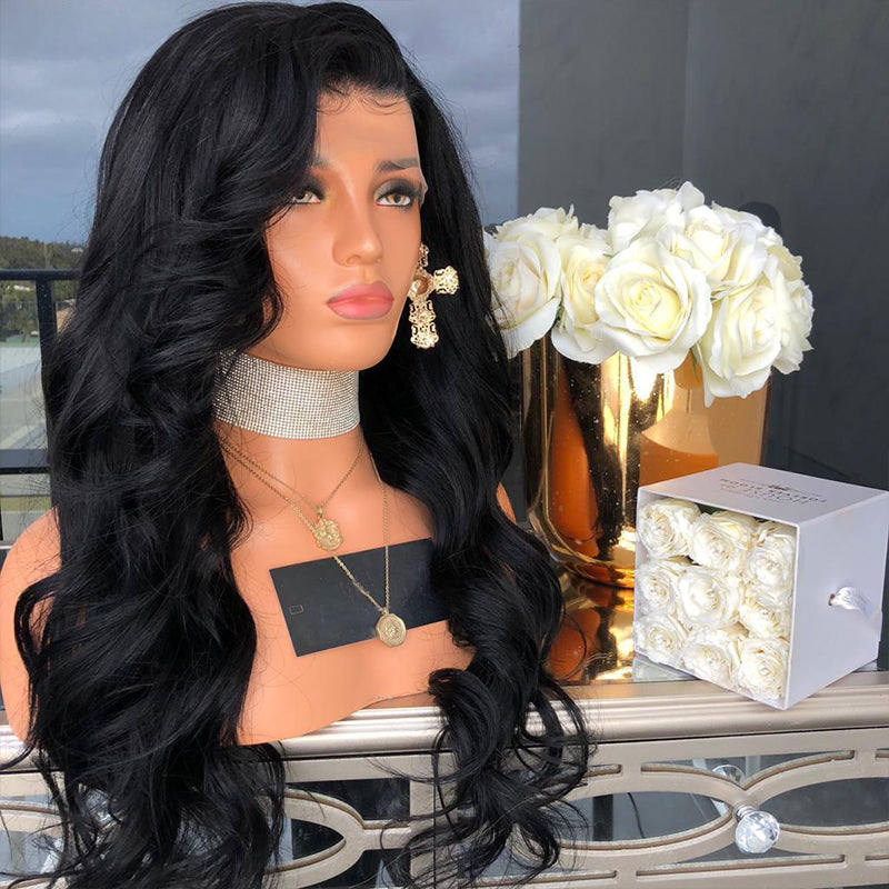 Body Wave Lace Front Wig – Glueless Synthetic Hair, Natural Hairline