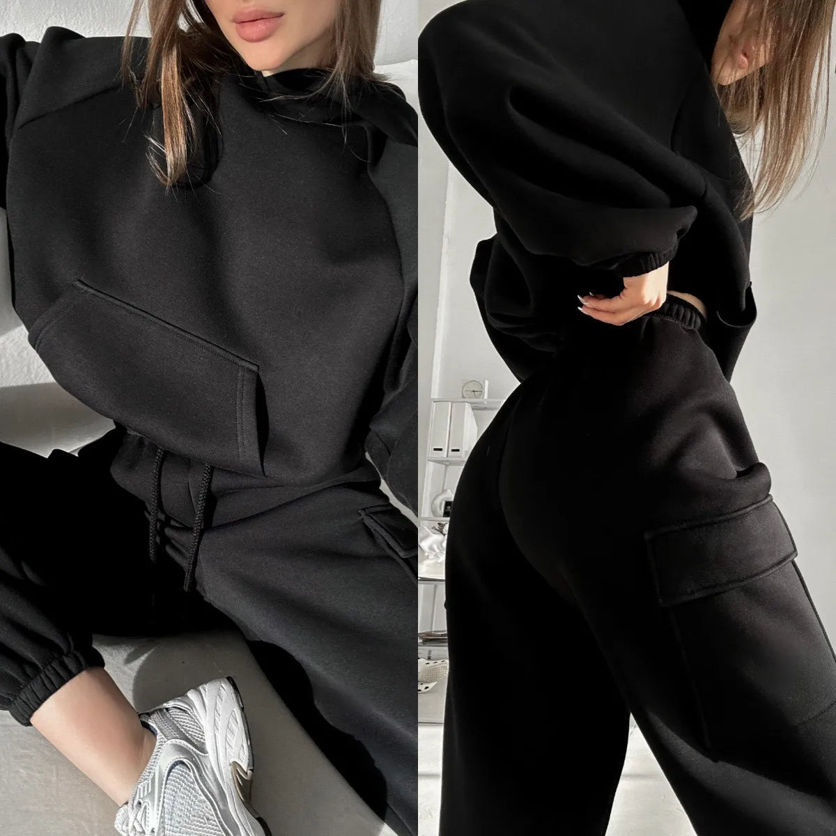 Women's Hoodie & Pants Two-Piece Set – Streetwear Sweatsuit S-XL