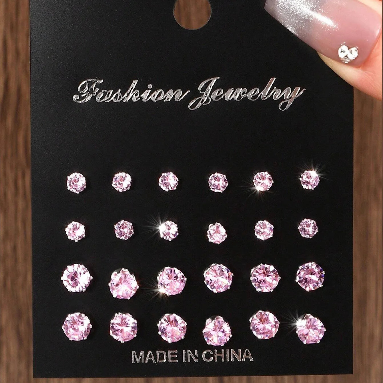 12 Pairs Zirconia Stud Earrings Set – Luxurious Shiny Gift for Women
