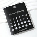 12 Pairs Zirconia Stud Earrings Set – Luxurious Shiny Gift for Women