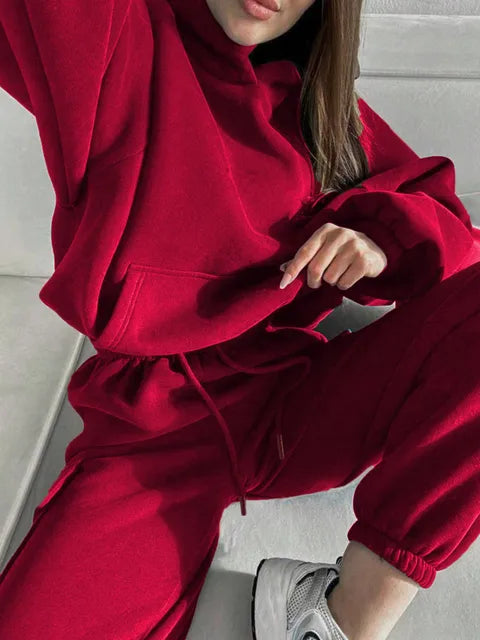 Women's Hoodie & Pants Two-Piece Set – Streetwear Sweatsuit S-XL