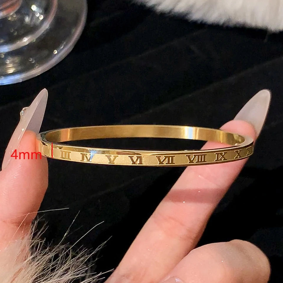 Zirconia Stainless Steel Stackable Bracelet Set – Non-Fading Bangle Gift for Women
