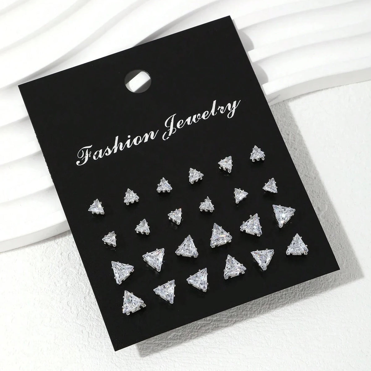 12 Pairs Zirconia Stud Earrings Set – Luxurious Shiny Gift for Women