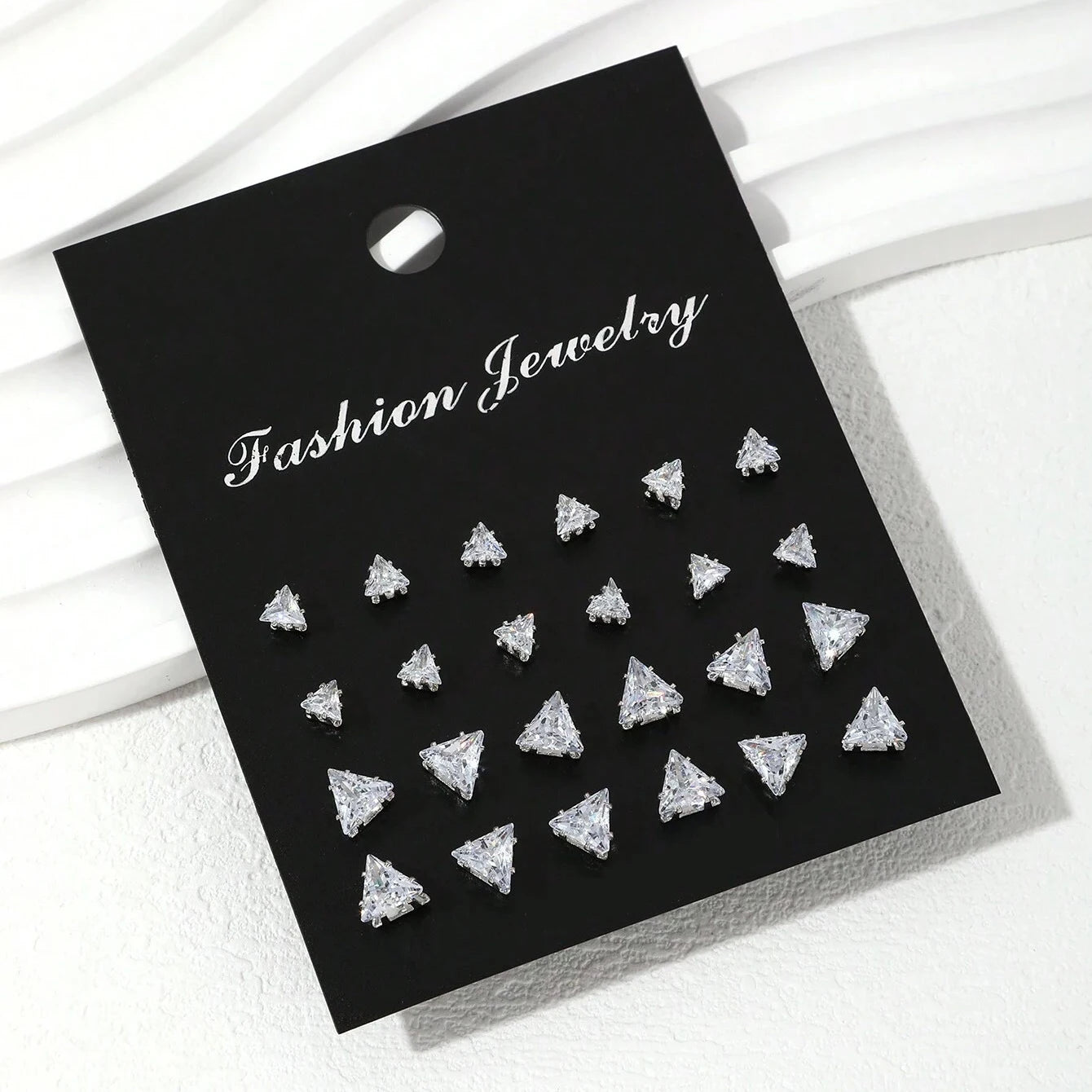 12 Pairs Zirconia Stud Earrings Set – Luxurious Shiny Gift for Women