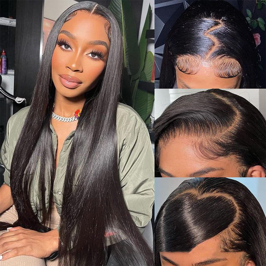 Glueless Straight Human Hair Wig – Wear & Go, No Glue Needed