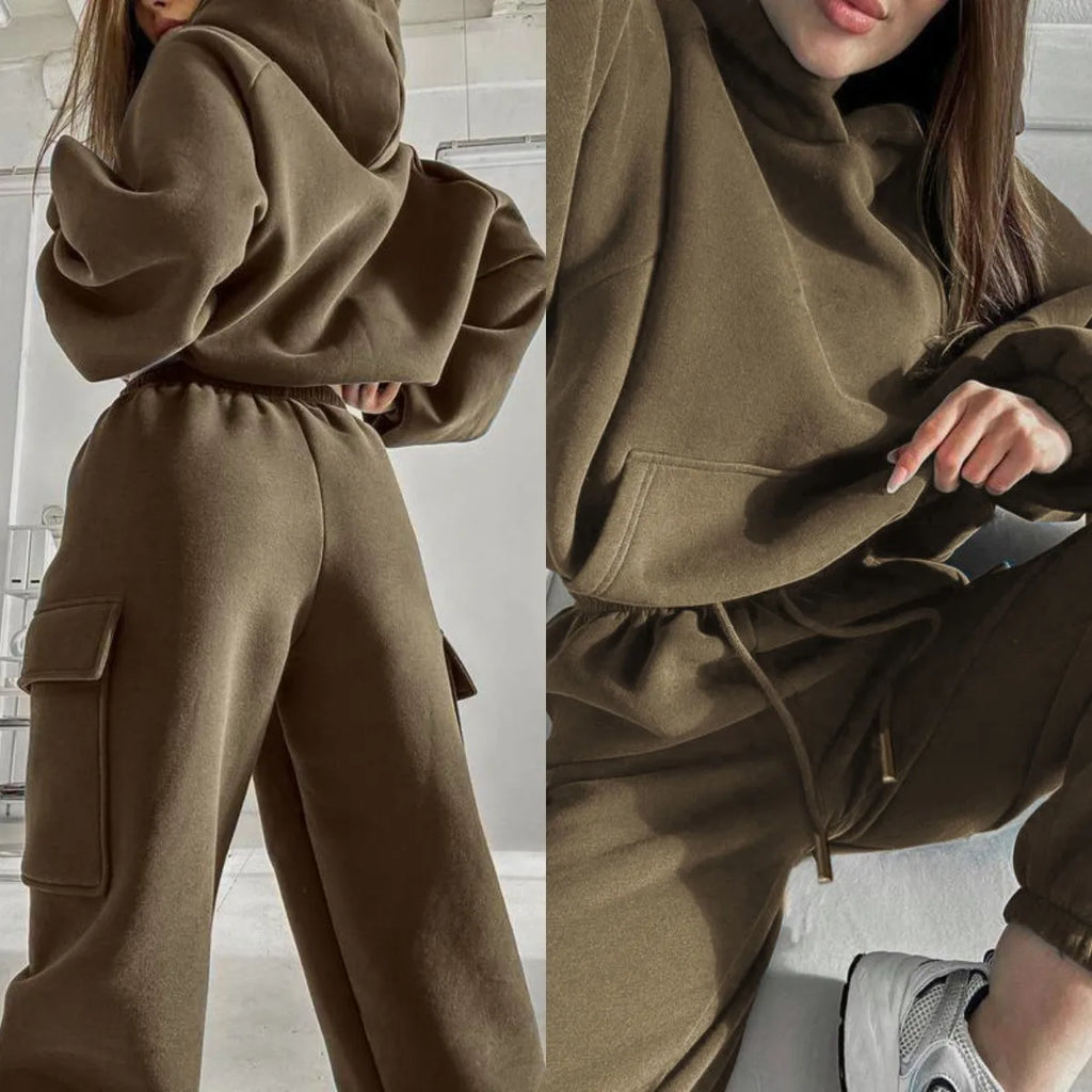 Women's Hoodie & Pants Two-Piece Set – Streetwear Sweatsuit S-XL