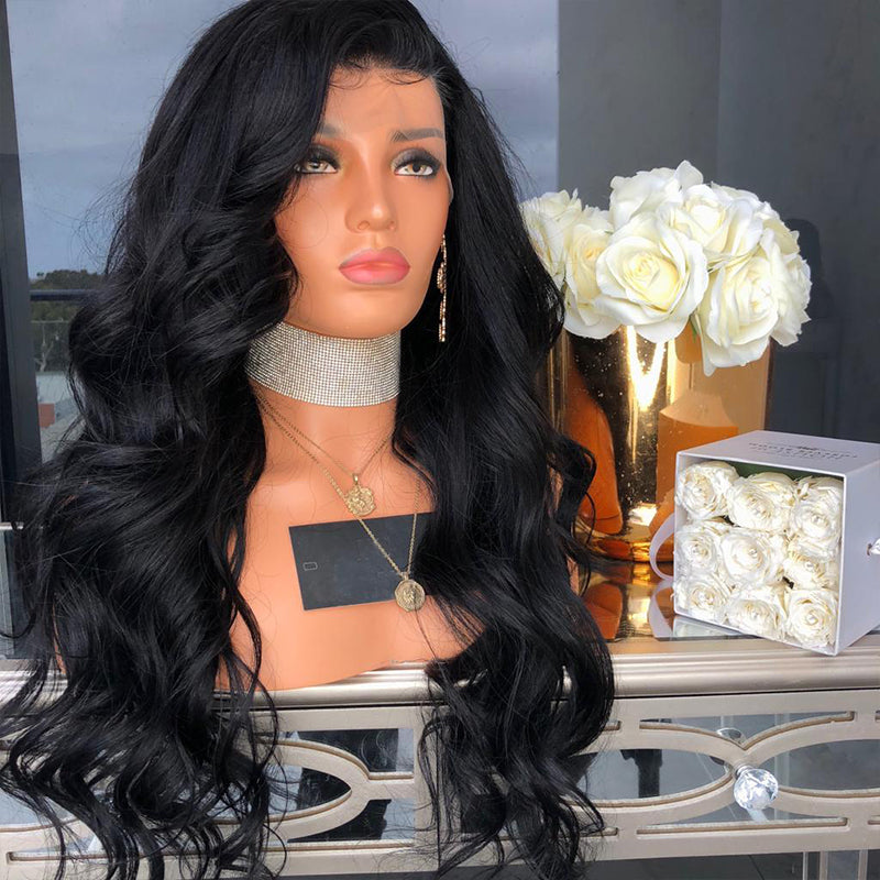 Body Wave Lace Front Wig – Glueless Synthetic Hair, Natural Hairline