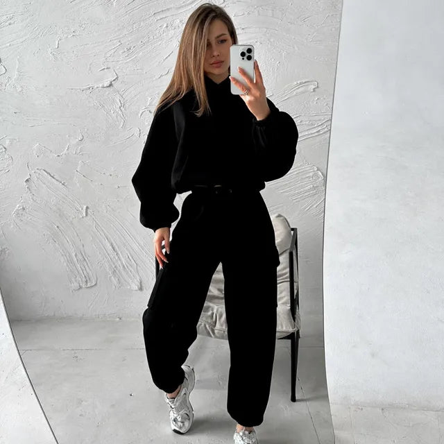 Women's Hoodie & Pants Two-Piece Set – Streetwear Sweatsuit S-XL