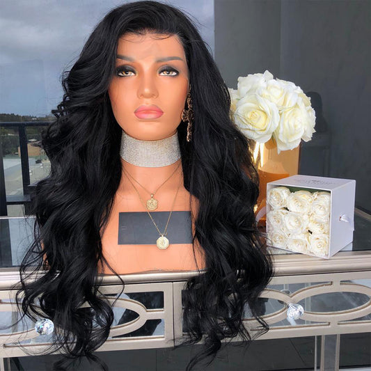 Body Wave Lace Front Wig – Glueless Synthetic Hair, Natural Hairline