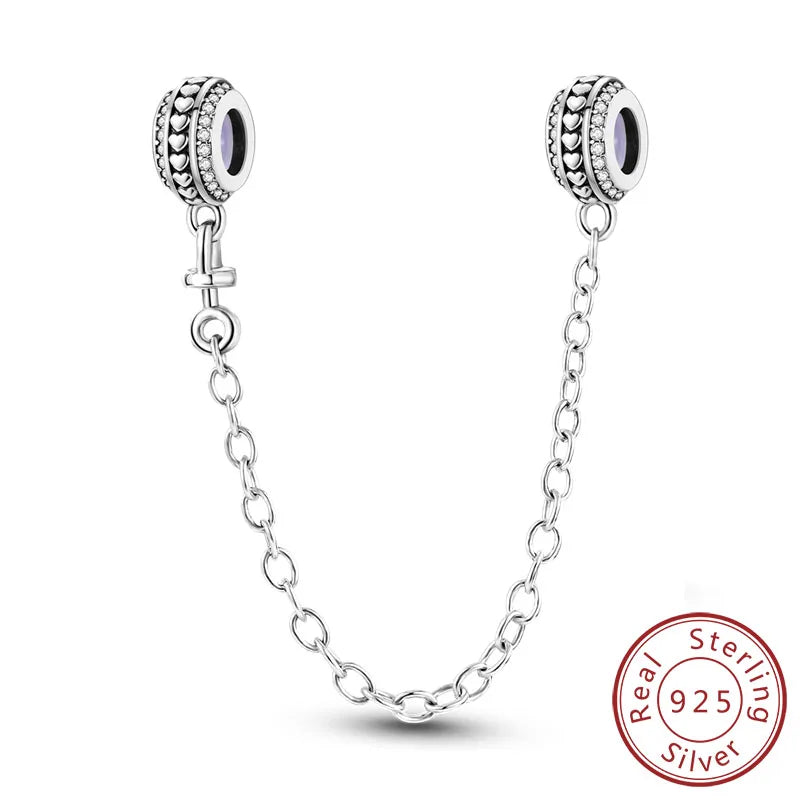 925 Sterling Silver Pink Heart Bow Charm – S925 Bangle Bracelet Bead