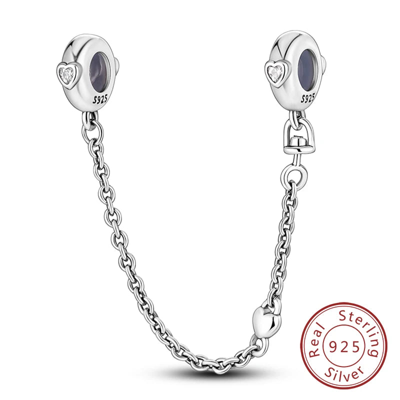 925 Sterling Silver Pink Heart Bow Charm – S925 Bangle Bracelet Bead