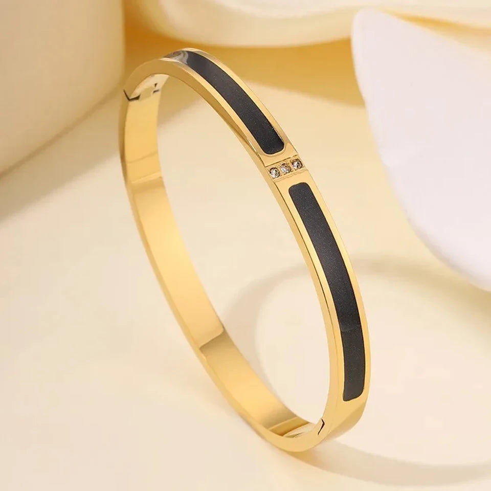 Zirconia Stainless Steel Stackable Bracelet Set – Non-Fading Bangle Gift for Women