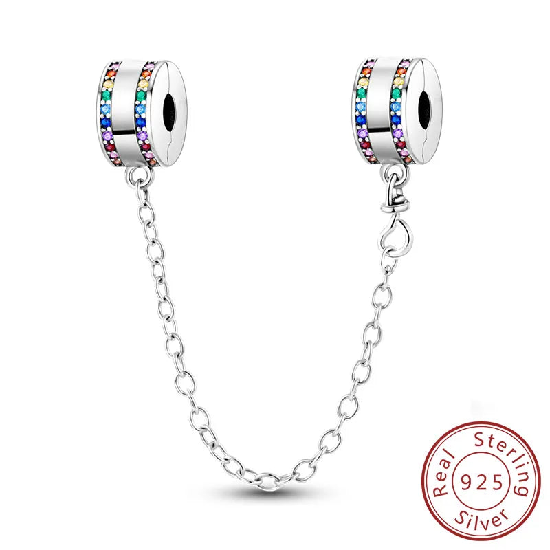 925 Sterling Silver Pink Heart Bow Charm – S925 Bangle Bracelet Bead