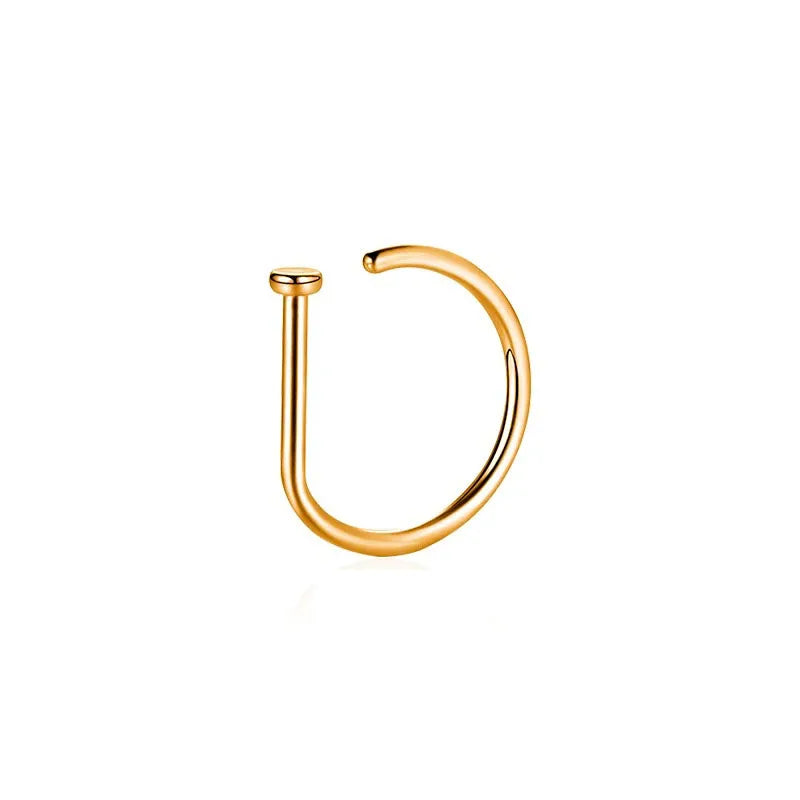 Fake Nose Ring & Body Jewelry Set – Stainless Steel Faux Piercing for Nose & Ear